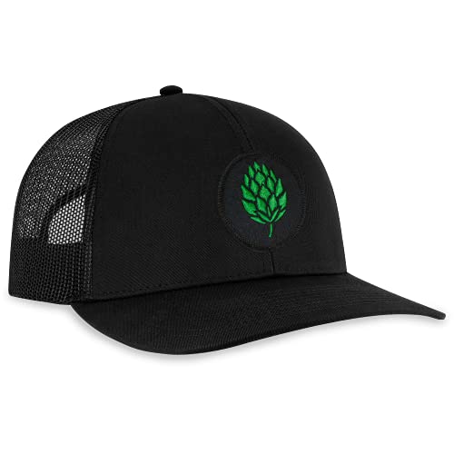 Hops Hat – Beer Trucker Hat Drinking Baseball Cap Snapback Golf Hat (Black)