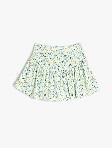 Jupe-short imprimé fleur Koton avec bande de taille côtelée extensible fille