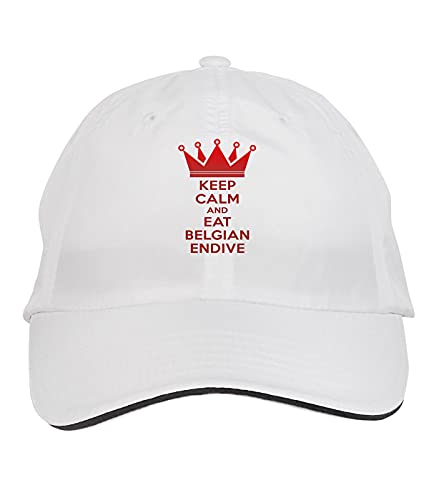 Makoroni - Keep Calm and EAT Belgian Endive Hat Adjustable Cap, DesS61 White