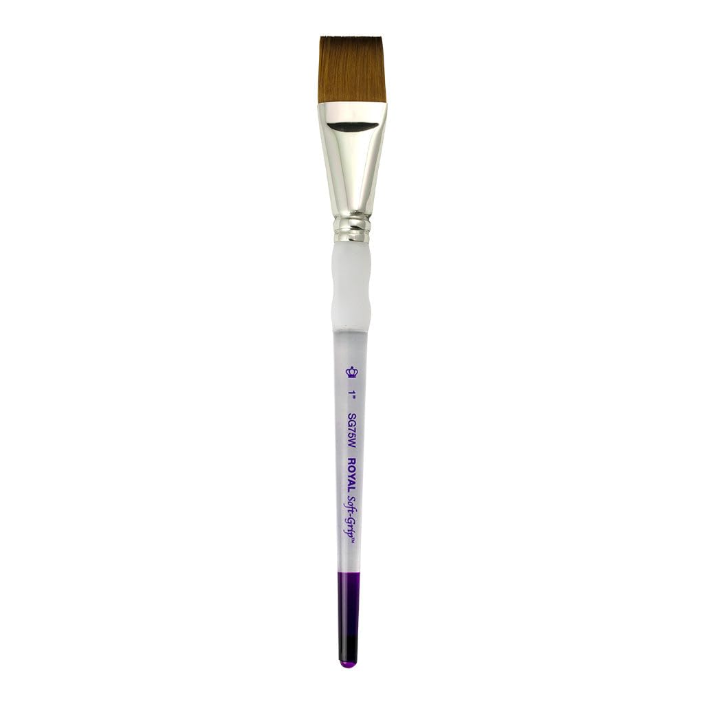 Royal & Langnickel - Pinceles de pintura de acuarela sintéticos de agarre suave, Wash 3/4"