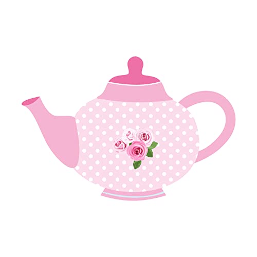 Image of Pretty UR Tea Party Theme Paper Cutouts for Birthday Decoration, Pink Party Supplies Decor - 10 Pieces