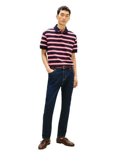Image of Tommy Hilfiger Men's Short Sleeve Polo Shirts in Classic Fit with Stretch and Organic Pique Cotton