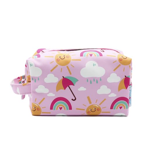 PONETTE - Neceser Infantil, Niño, Niña, Juvenil, Divertido, Bolsa de Aseo, Neceser Viaje, Estuche, Marca Española (Rosa Naranja)