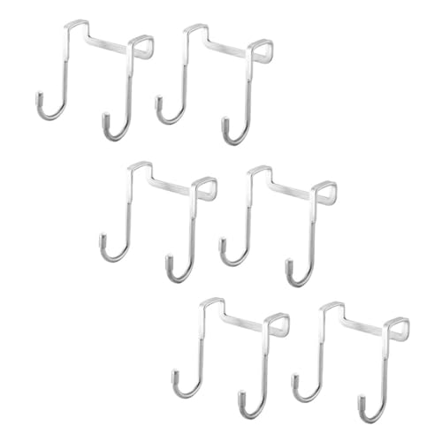 FUNOMOCYA 6pcs Keychain Hook Non-Punch Door Hangers Clothes Hook Purse Wall Hook Outdoor Hooks Cabinet Hangers Cupboard Hanging Rack Over Cabinet Drawer Hooks Stainless Steel