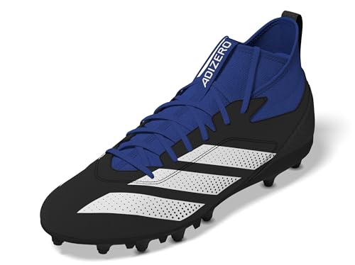 adidas Men's Adizero Impact.2 American Football Sneaker, Black/White/Team Royal Blue, 12.52