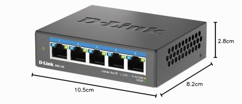 Switch de Escritorio 2.5G D-Link DMS-105 compacto de 5 puertos Multi-Gigabit 5
