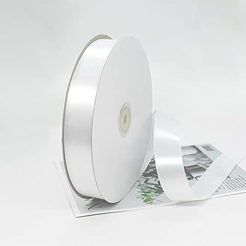25mm x 100 Yards White Satin Ribbon,Gift Wrapping Ribbon for Decoration and DIY Project Cover