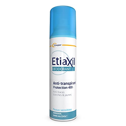 ETIAXIL - Anti-transpirant - Transpiration Modérée - Protection 48h - Aisselles - Adapté aux peaux sensibles - Aérosol - Fabriqué en France - 150 ml