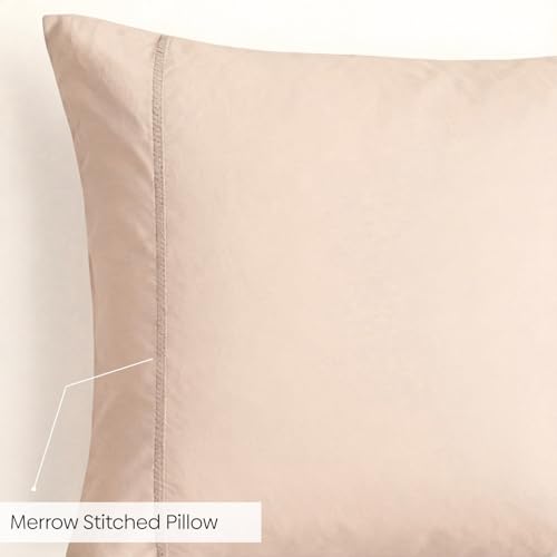Image of Haus and Kinder Bedsheet King Size, 300 TC 100% Organic Cotton Percale Weave, Flat Bedsheet for King Size Bed with 2 Pillow Covers - Marrow Stitch Detaling (Coastal Calm, 108 * 108 Size)