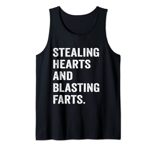 Robando corazones y pedos voladores retro divertido mordaza para niños y hombres Camiseta sin Mangas