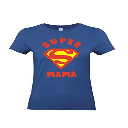 camisetas divertidas Super Mama - para Mujer Camisetas Talla Medium Color Azul LA Cover