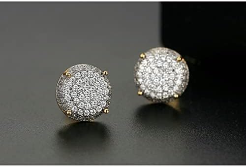 KnSam Orecchini placcati in oro e argento, 5 mm, sfera classica