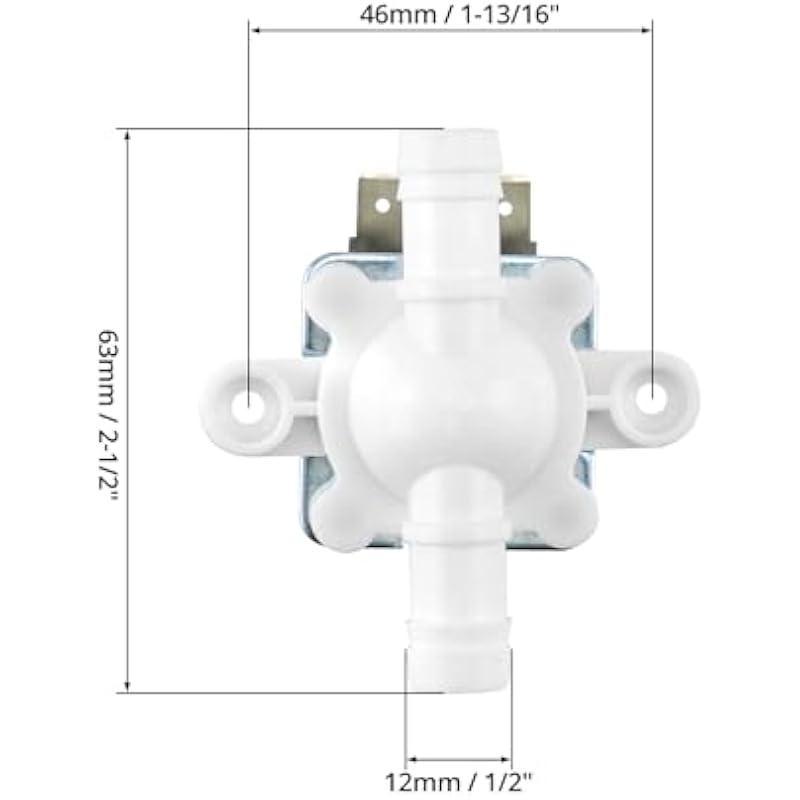 QWORK Discount Parts Direct 12V Electric Solenoid Valve - Normally Closed, 1/2 Barb Connection, 4 Pack for Washing Machines, Water Dispensers & Irrigation Systems, Durable Plastic & Brass 상세이미지 2