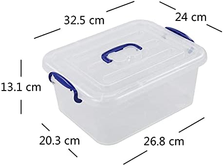 Yarebest 6-pack Transparent Storage Boxes with Lids, Plastic Container, 7 Liter