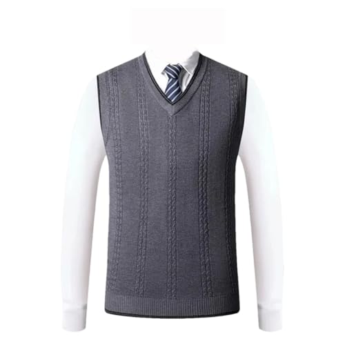 Men’S Vintage V-Neck Argyle Sweater Vest Thick Wool Blend Sleeveless Buttoned Pullover