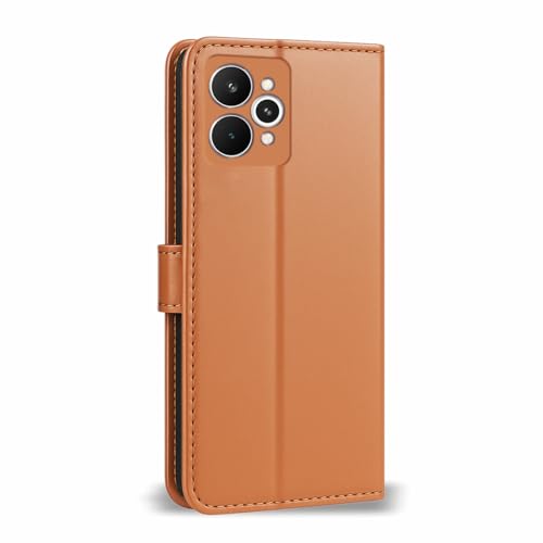Image of AIBEX Shock Proof Flip Compatible for Realme 15 Pro 5G Flip Cover Leather Finish | Inside TPU with Card Pockets | Wallet Stand | Complete Protection Flip Case- Brown