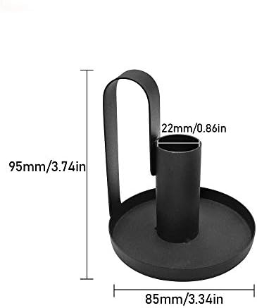 Dylan-EU 2 Pcs Retro Iron Candle Holder Matte Black Candlestick Simple Elegant Candelabra Vintage Table Decorations for Dining Room Wedding Halloween Christmas