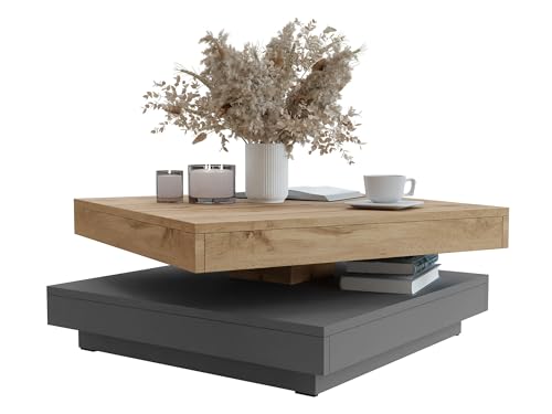 Mirjan24 Couchtisch Luriso, Sofatisch, Obere Tischplatte frei drehbar, Kaffeetisch, Wohnzimmertisch,...