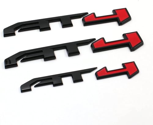 Image of 3Pcs AT4 Emblems Sierra 3D Side Door Rear Tailgate Badge NamePlate Decal with Strong Adhesive 85002068 Replacement for 2019-2023 Canyon Sierra 1500 2500HD 3500HD (Gloss Black Red)