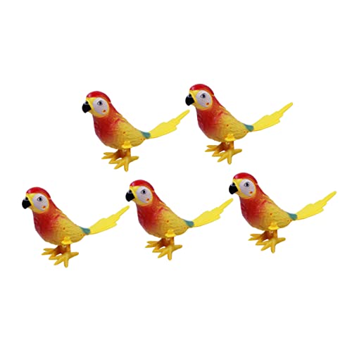 Toddmomy 5pcs Clockwork Parrot Novelty Clockwork Parrot Wind-up Plaything Clockwork Animal Clockwork Clockwork Plaything Clockwork Animal Playthings