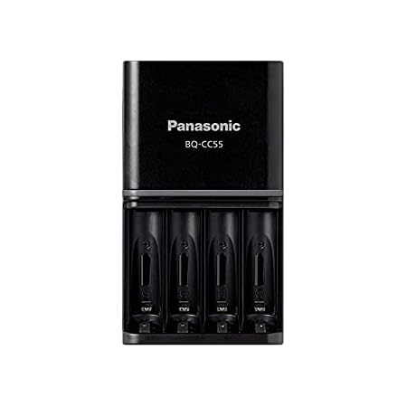 eneloop K-KJ55HCD40U BQ-CC55 Charger with UK 3-Pin Plug and 4 AA x 2500 mAh Rechargeable Batteries