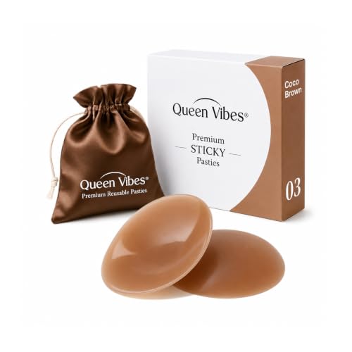 Image of QueenVibes Adhesive Silicone Nipple Covers, Reusable Pasties Skin Safe