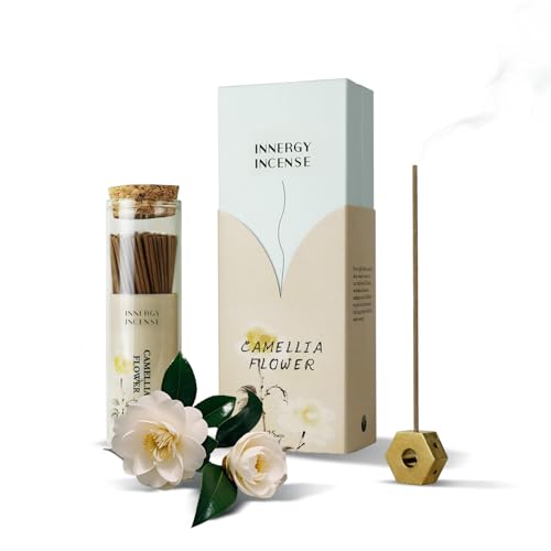 Innergy Camellia Flower Incense - Warm Scent of Companionship, New Year or Valentine's Gift for Her, 150 Sticks
