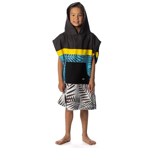 Image of Flow Changing Poncho for Kids - Microfiber Hooded Swim Towel Poncho for Boys & Girls, Perfect for Beach, Pool, or Swim - Quick Dry, Absorbent, Light Weight, and Easy to Pack (Shoreline, Medium)