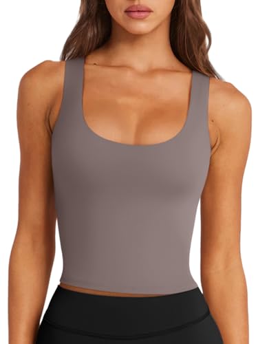 Image of LASLULU Womens Sport Bras Long Line Workout Yoga Gym Athletic Tops Clothes Shirts Camisole Padded Crop Tank Tops