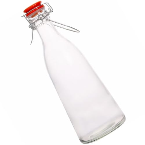 BESPORTBLE Airtight 1000Ml Thick Glass Swing Bottle with Flip-Top Lid, Food Storage and Brewing Bottle for Fruit Enzyme and Oil, Sealed Kitchen Container for Home Brewing