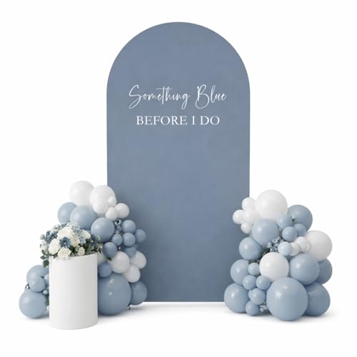 Something Blue Before I Do Arch Backdrop Cover Wedding Bridal Shower Bride to be Toile Party Arch Fabric Cover Blue Bloom Floral Baby Shower Decors (
