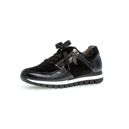 Gabor Damen Sneaker, Frauen Low-Top Sneaker,Best Fitting,Reißverschluss,Optifit- Wechselfußbett, elegant Women's,schwarz (schwarz),40.5 EU / 7 UK 7 Gabor Damen Sneaker, Frauen Low-Top Sneaker,Comfort-Mehrweite,Reißverschluss,Optifit- Wechselfußbett, Turnschuhe Laufschuhe,schwarz,39 EU / 6 UK