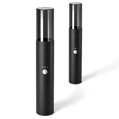 SSC-LUXon Lot de 2 VARDA Lampes de socle avec détecteur de mouvement et capteur crépusculaire –...