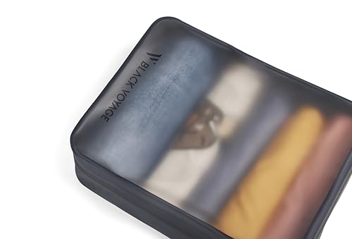 Black Voyage Travel Hydraulic Packing Cube, Dust and Water-Resistant, Translucent TPU Laminated 70D Ripstop Nylon (Black, 5 Pack (XS/S/M/L/XL))3