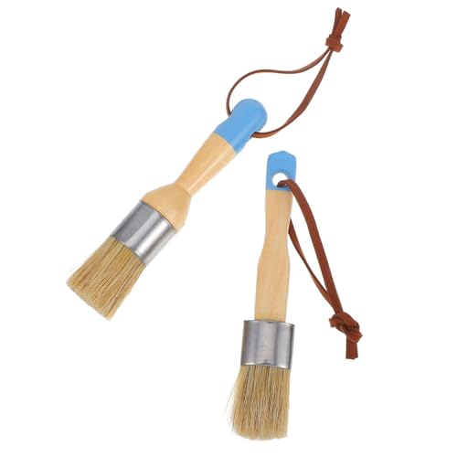 VILLCASE 2 Piezas Brocha Pinceles Pincel De Plantilla Pinceles para Pintar con Tiza Cepillo De Pintura para Cepillo De Cerdas Naturales Pincel Madera