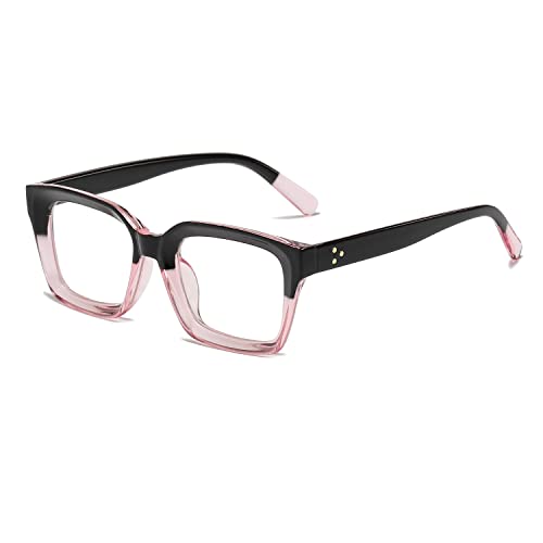 Gafas de protección sin fuerza para evitar fatiga con montura grande rectangular de mujer