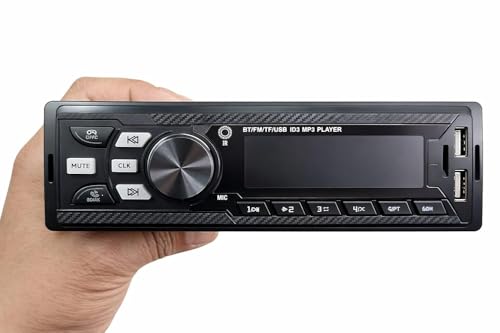 Image of Premium Car Stereo Mp3 Player | 4X50W High Bass Audio Output | in Dash Bluetooth Music System | USB Tf Card Support | Fm Radio Tuner | Vibrant Multi Color Led Display