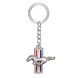 iPick Image for Ford Mustang Tri-Bar Full-Color Die-Cut Metal Key Chain, Key-Charm, Keychain