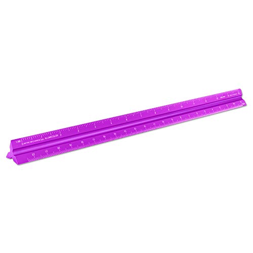 Image of Alumicolor Aluminum Mechanical Metric Solid Drafting Scale, 30 Centimeter, Purple