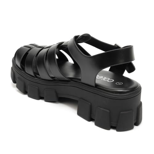 Colgo Womens Platform Wedge Sandals Chunky Block Heeled Adjustable Buckle Fisherman Sandals for Summer4