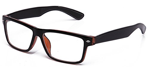 IG Unisex Clear Lens Plastic Fashion Glasses in Brown