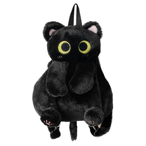 Bolsa De Gato Negro De 1 Pieza, Mochila De Peluche Linda, Mochila Creativa Y Divertida, Mochila para Niños, Accesorios De Ropa.
