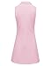 BGOWATU Tennis Dress for Women with Shorts, Golf Polo Dress Sleeveless Collared V Neck Athletic Dress Side Slit Sports Dress Pink XS