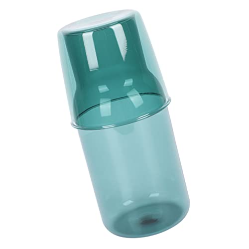 AUTSUPPL Clear Glass Water Cup Water Carafes with Lid Formula Dispenser Colored Drinking Glasses Juice Bottles with Caps Bottle Beverage Jug Coffee Tumblers Clear Tea Cup Green