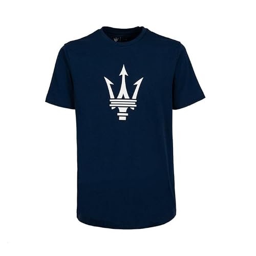 CMC Motorsports Maserati Large Logo Rubber Print T-Shirt Blue
