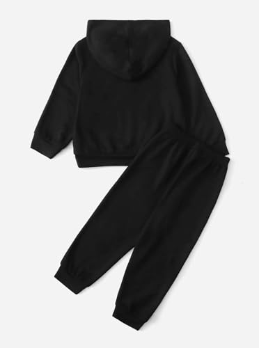 Girls 2 Piece Outfits Sweatsuit Graphic Long Sleeve Hoodies and Sweatpants Set2