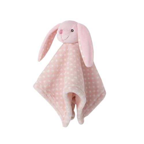 Image of CREVENT Cozy Plush Baby Security Blanket Loveys for Baby Girls Boys, Stuffed Animal Ring Rattle Shaker Toy for Newborns (Bunny)
