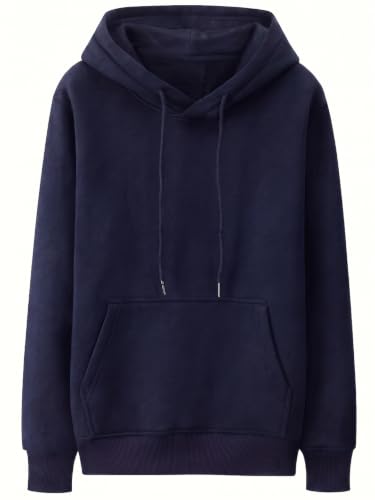 Image of Sweatshirt Pullover Hoodie for Men Stylish Hoodies Men Winter Wear Casual Sweat Shirt Travel Office Outdoor Cotton Blend with Kangaroo Pocket Full Sleeve - Black