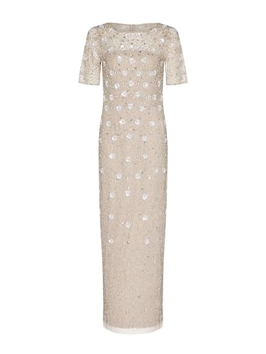 Image of Adrianna Papell Womens Beaded Long 3D Floral Dress