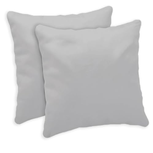 Giovanni Dolcinotti | Juego de 2 Fundas de Cojines para sofá de 50 x 50 cm – Fundas Decorativas – 100% algodón – Fundas con Cremallera Oculta – Gris Perla – Modelo Atlanta